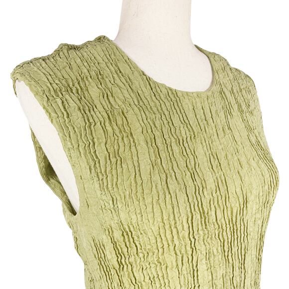 REGINA PYO x & OTHER STORIES Textured Mulberry Silk Knotted Green Top Size 6 - Picture 2 of 8